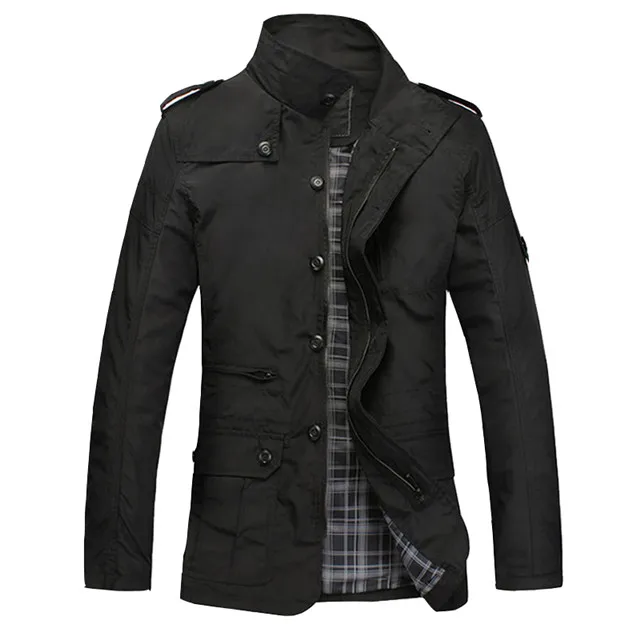 NaranjaSabor модные тонкие мужские куртки Повседневная одежда удобная ветровка осеннее пальто необходимое весеннее Мужское пальто N483 - Цвет: Black