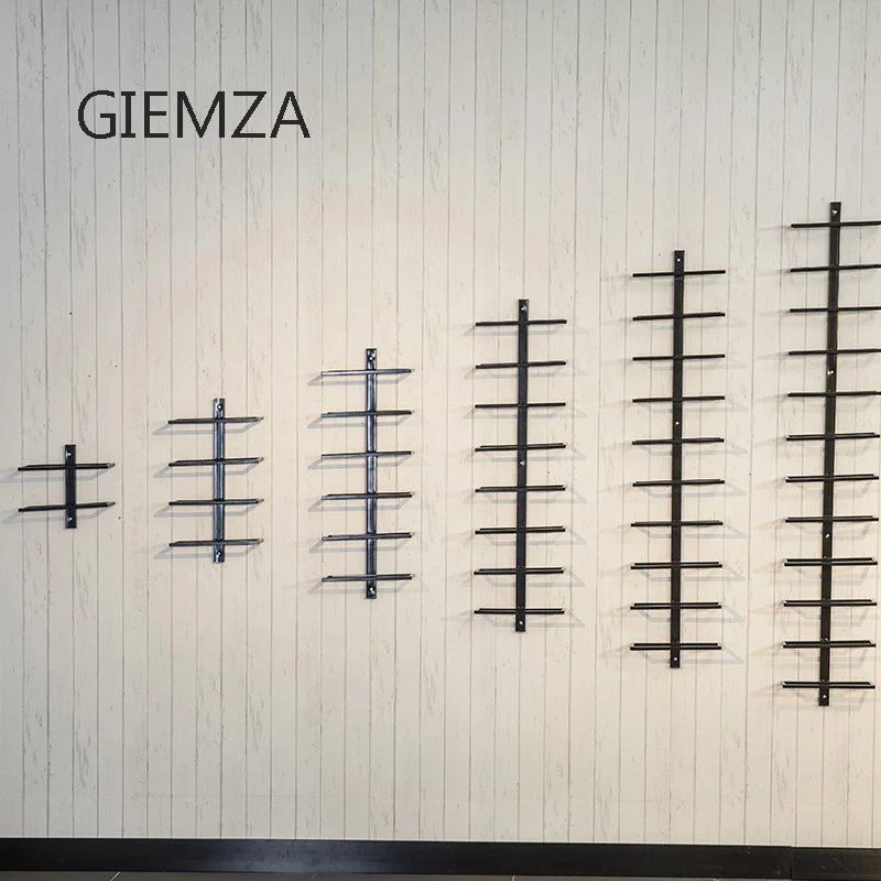

GIEMZA Bar Wall Hanging Wrought Iron Frame 1pc 27cm(10.6") Wine Rack Creative Simple Wine Bottle Rack Home Wall-mounted Storage