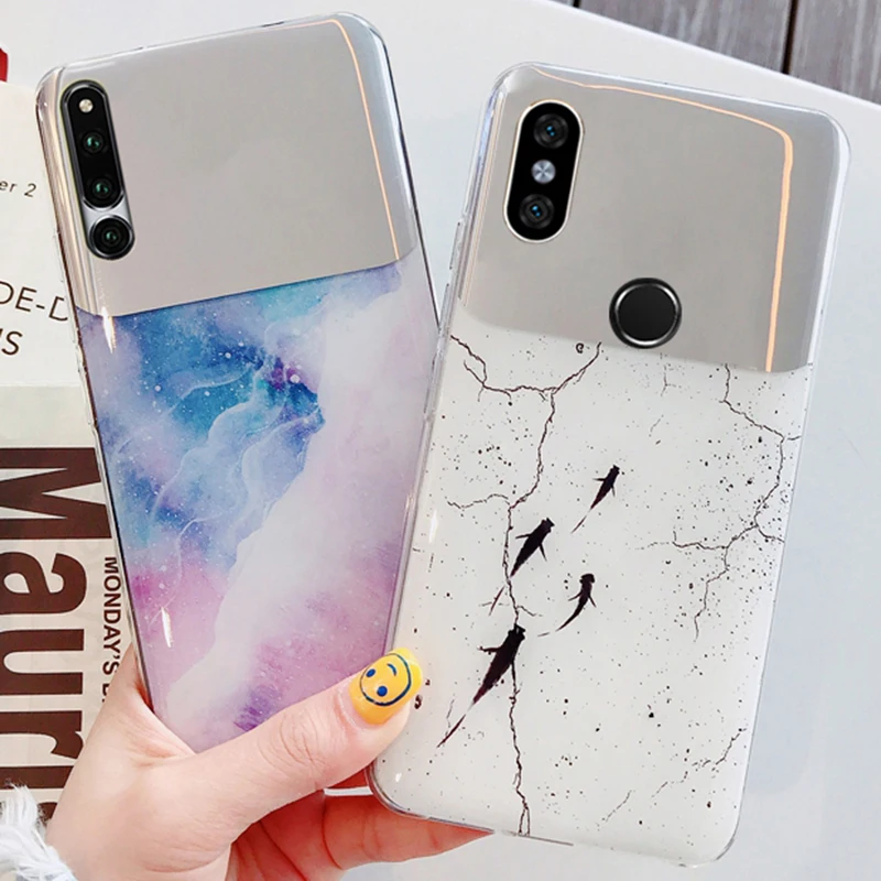 

TRISEOLY For Xiaomi Mi A1 Case Small Mirror Fish And Color Marble Protective Soft Edge Back Cover For Xiaomi Mi 5X Mi 6X Mi A2