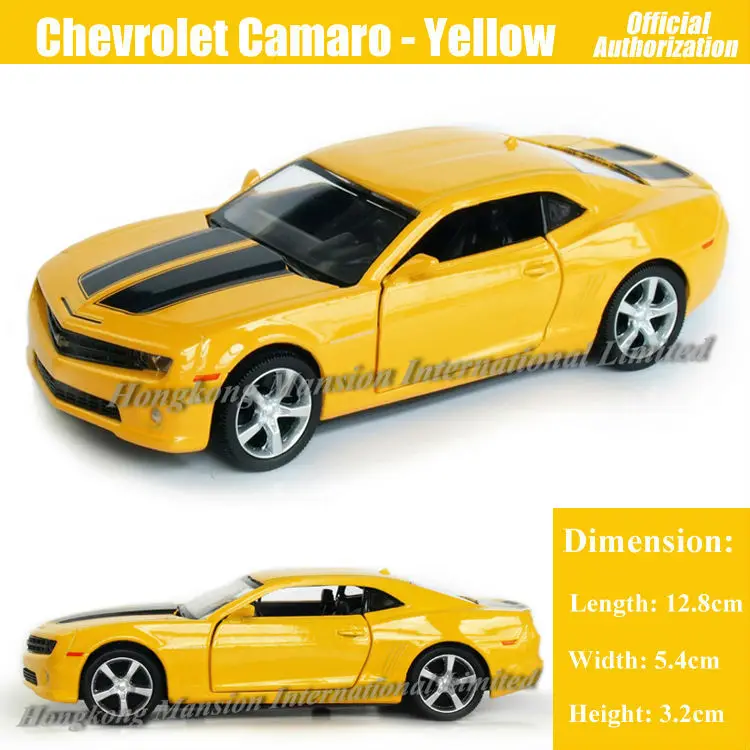 1:36 Масштаб литья под давлением модель автомобиля из металлического сплава для Chevrolet Camaro коллекция Вытяните назад автомобильные игрушки-желтый
