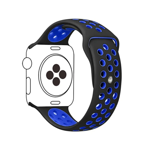 Спортивный силиконовый ремешок для apple watch группа 4 5 44 мм 40 мм, 42 мм, 38 мм, версия наручных часов iwatch, 5/4/3/2/1 ремень браслет резиновый ремешок для часов аксессуары - Цвет ремешка: black blue 11