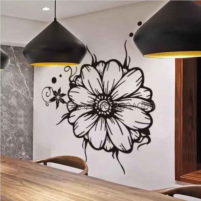 One Giant Flower Wall Decals Fashionable Vinyl Wall Stickers Home Decor