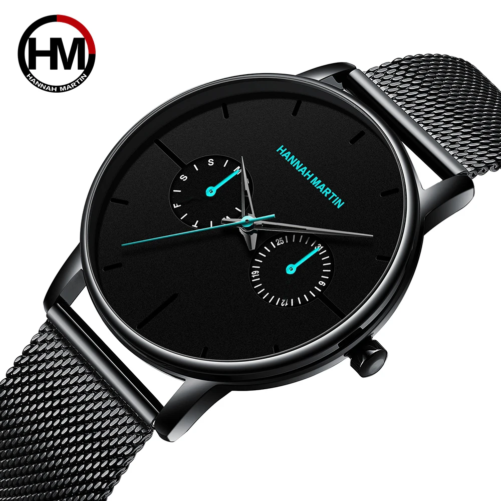 $17.54 Men Watches Top Brand Luxury Multifunction Small Dial Stainless Steel Mesh Ins Style Waterproof Wri