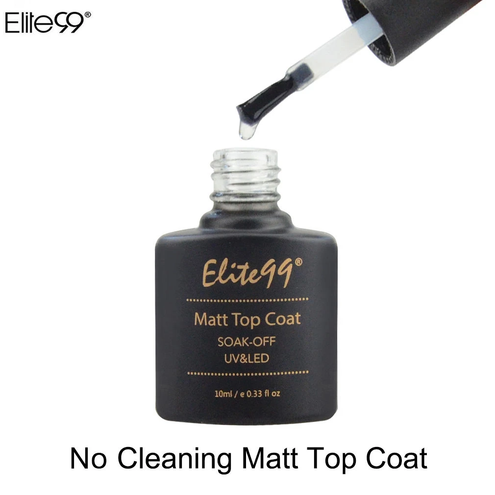 Гель лак Elite99 для ногтей матовый топ 10 мл|coat uv|no wipeuv led |