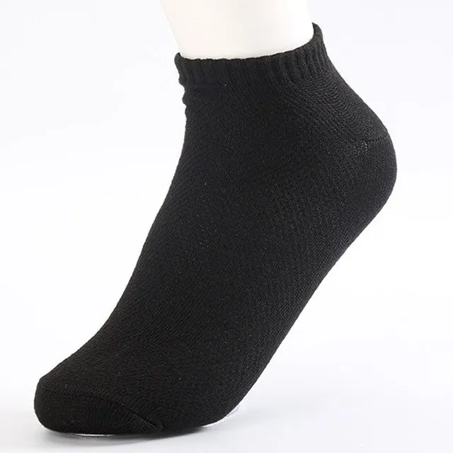 20 шт./партия, однотонные носки, европейские размеры 36-43, мужские сетчатые невидимые носки по щиколотку, мужские летние дышащие тонкие носки-лодочки по низкой цене - Цвет: Ankle Mesh Black