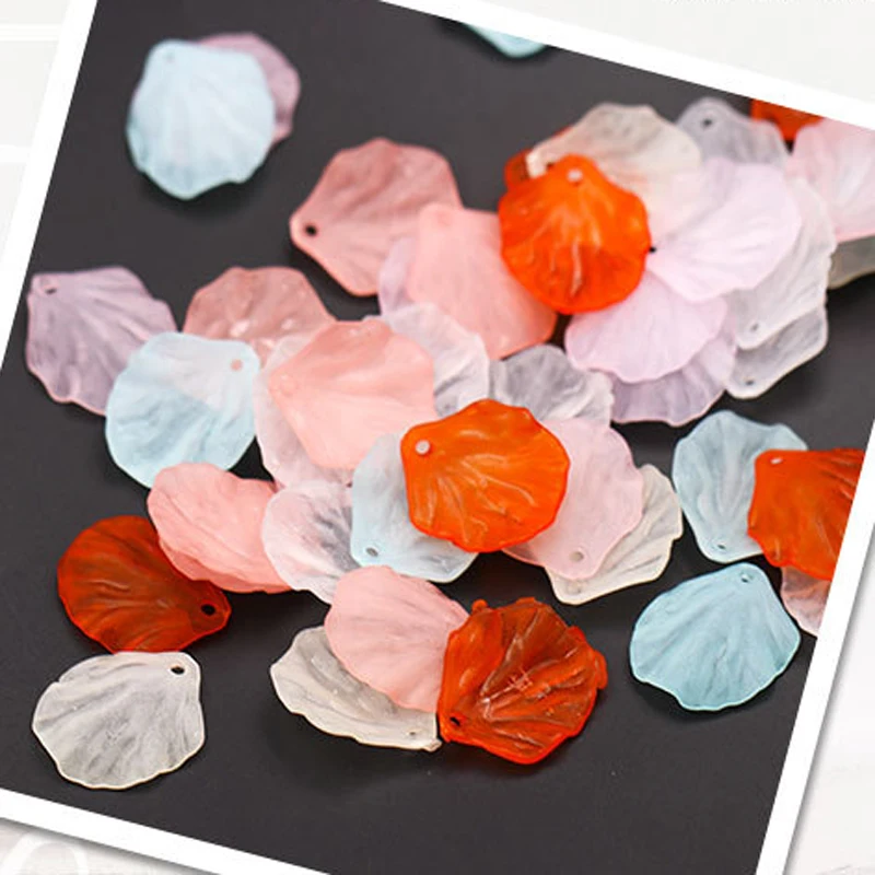 

30pcs Acrylic Resin Multicolor Petals Findings Diy Ancient Style Tiara Hairpin Fengguan Jewelry Accessories Earrings Making P42
