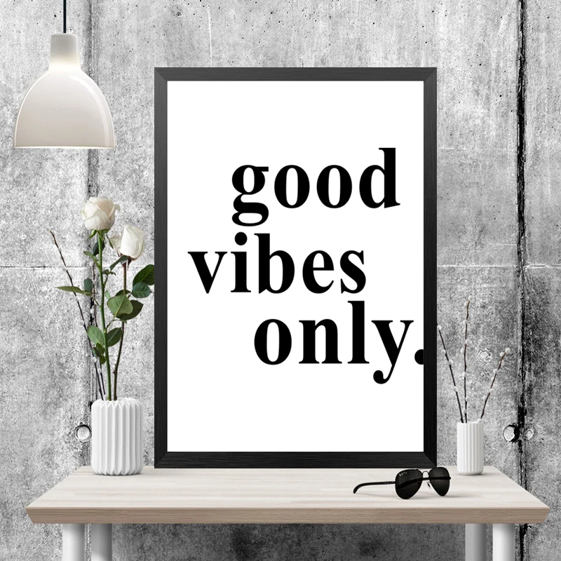 

good vibes only canvas painting modern quotes picture wall art print poster painting HD2140