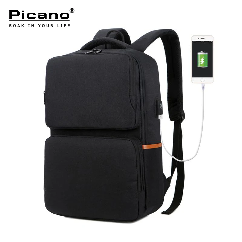 Waterproof Travel Bag Picano 15.6/'/' Laptop Notebook School Backpack USB Port