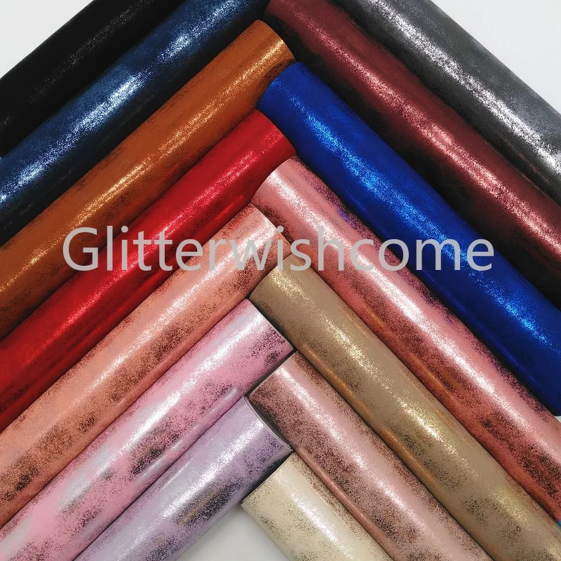 

Glitterwishcome 21X29CM A4 Size Vinyl For Bows Metallic Leather Fabirc Faux Leather Sheets for Bows, GM329A