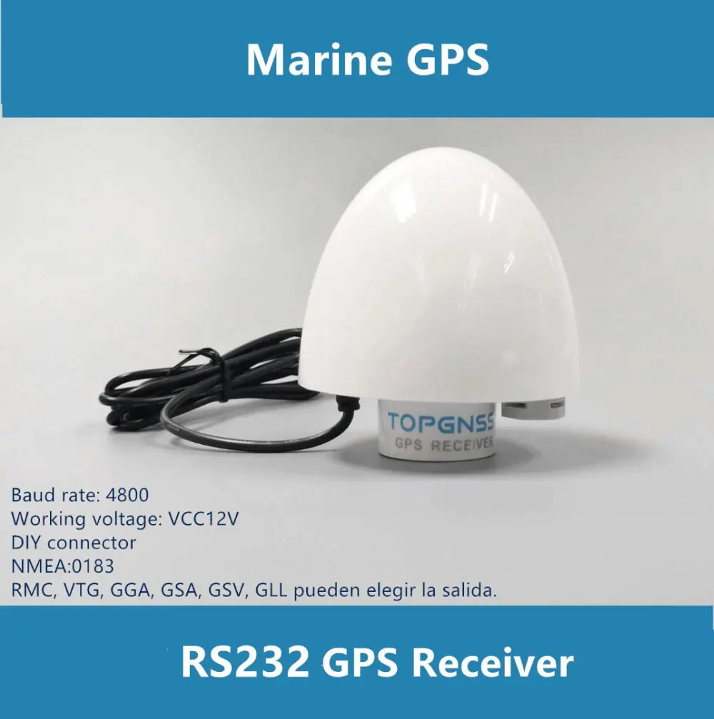 

NMEA0183 4800bps RS232, 4M Flash DIY connector with spiral tube GNSS1000R marine GPS Rreceiv module Marine GPS recevier antenna