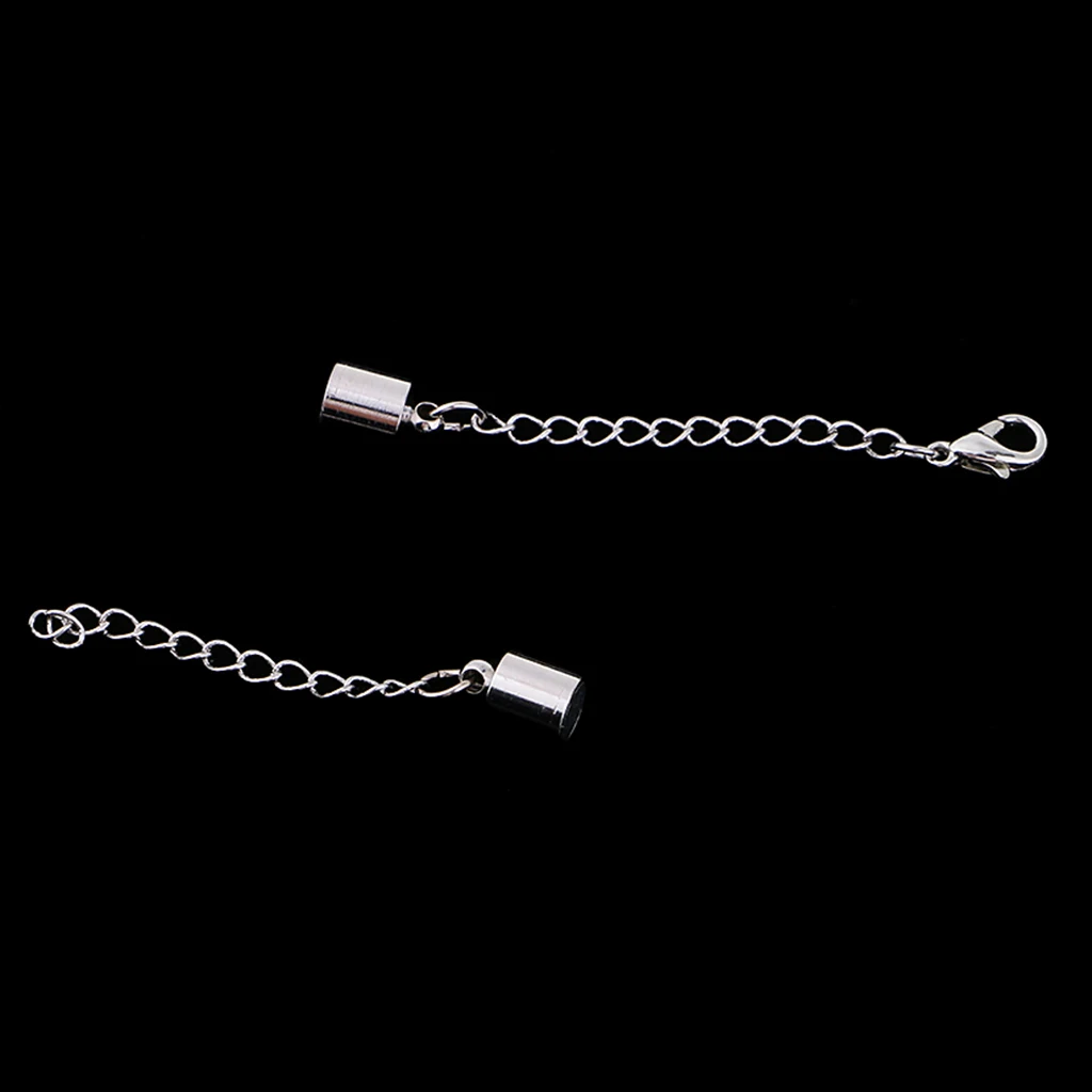 4 Piece Stainless Steel Magnetic Clasps with Extender Chain for DIY Necklace Bracelet Jewelry