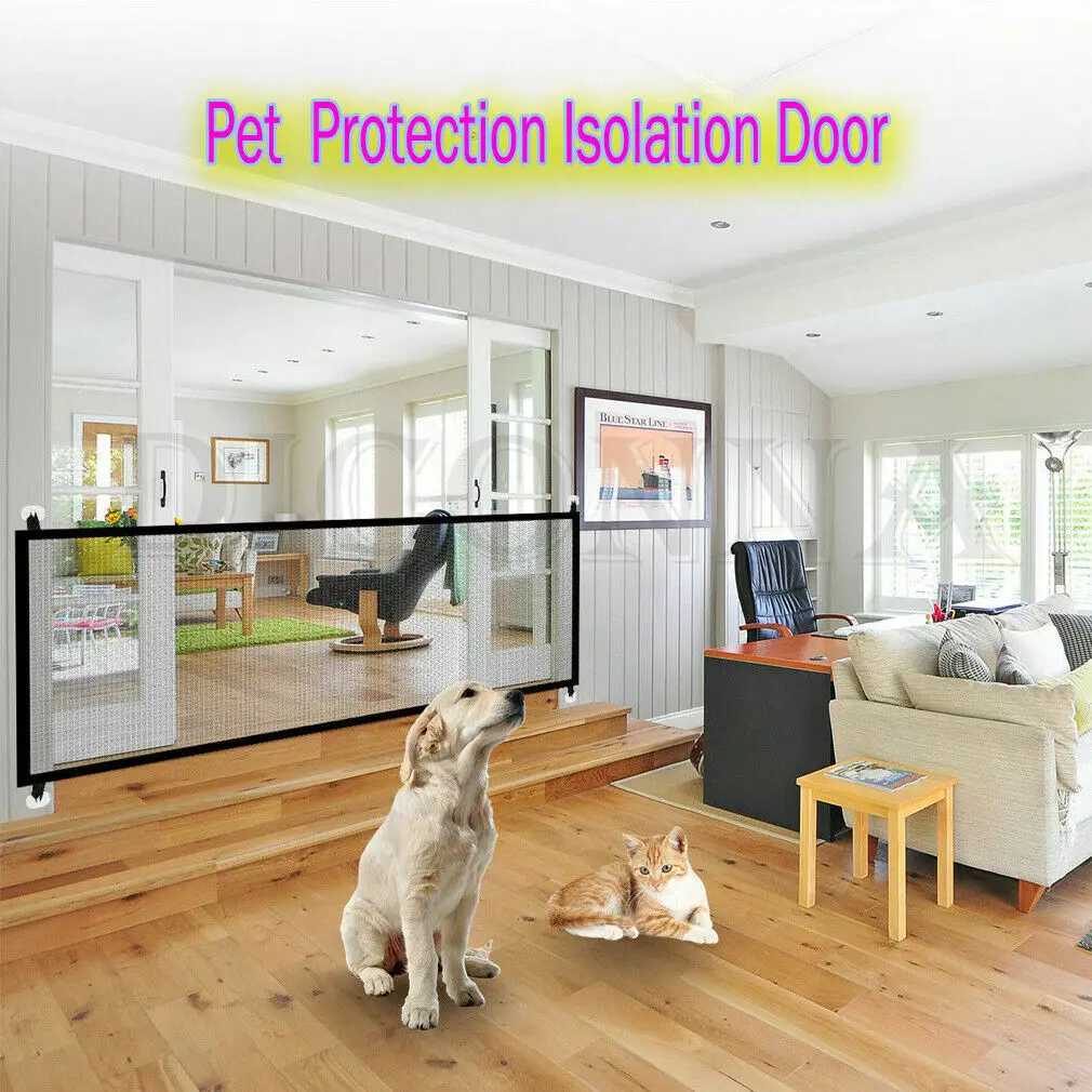 

NEW Magic Door Dog Fences Mesh Magic Gate Pet Door Gate For Dogs Safe Guard and Install Pet Gate Dog Safety Enclosure