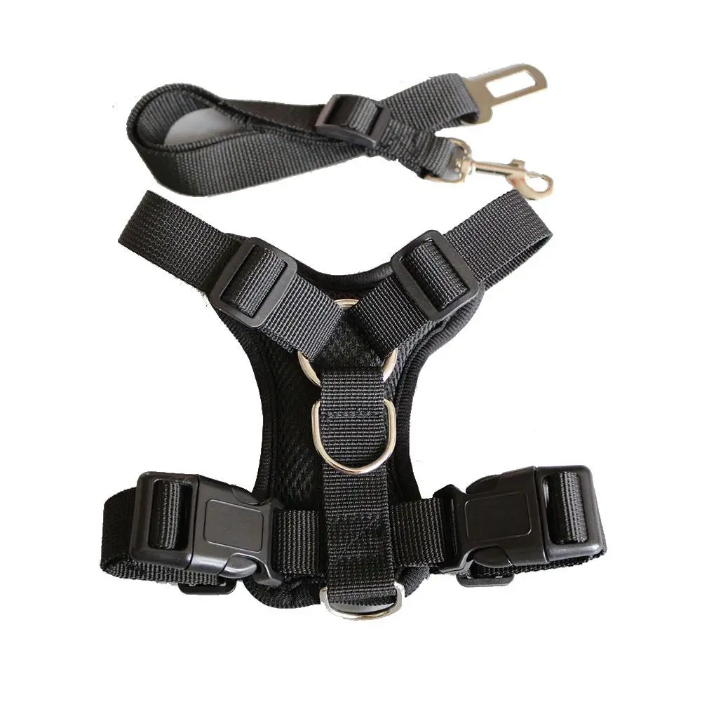 

Dog Safety Vest Harness With Seatbelt Adjustable Dog Car Breathable Mesh Harness Seat Belt Vehicle Connector Strap For Pet Dog