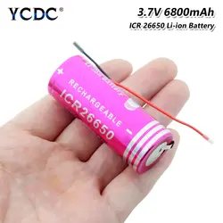 1/2/4 шт 3,7 V ICR 26650 6800 mAh литий-ионные аккумуляторы для фонарик Мощность Электрический инструмент 26650 6800 mAh литий-Батарея