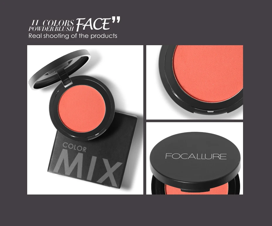 FOCALLURE 11 Colors Face Mineral Pigment Blusher Powder Brozer Cosmestics Professional Palette  Blush Contour Shadow