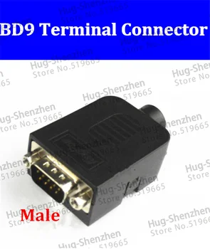 

25pcs/lot D-SUB DB9 male 9Pin Black Cover Nut Type Breakout Terminals Board Connector shell DIY Plugs