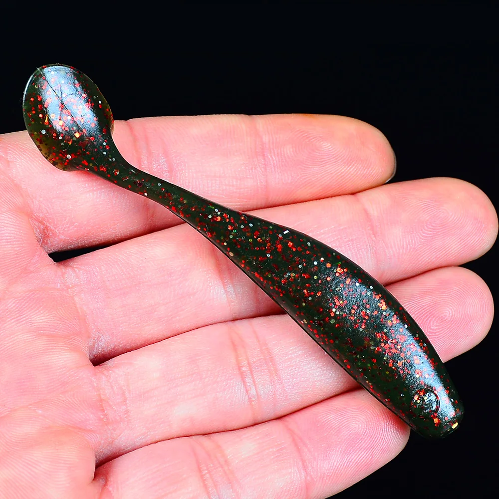 

Sunlure 10pcs/lot Shiner Shad Tail Soft Fishing Lure 9cm Jighead Worm Silicone Bass 6.5g Baits Plastic Swimbaits DW6054
