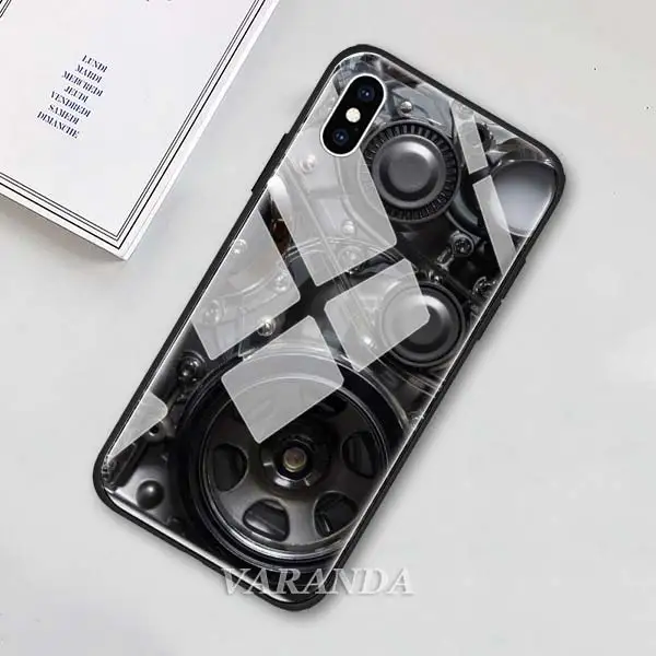 Чехол из закаленного стекла для iPhone 7, 8 Plus, 6, 6s Plus, XS MAX, X, XR, автоспорт, AMG, покрышка, стекло, чехол для телефона - Цвет: 09