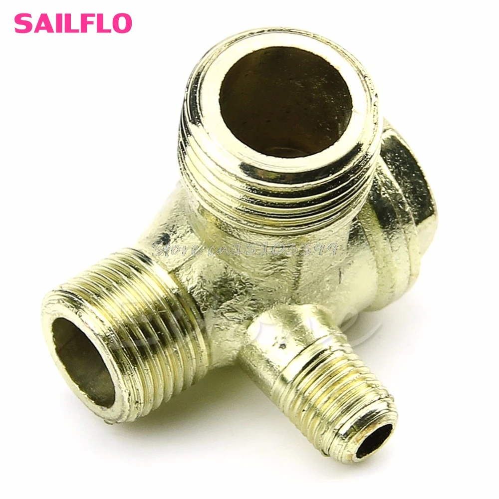 

New 3-Port Brass Male Threaded Check Valve Connector Tool for Air Compressor G08 Whosale&DropShip