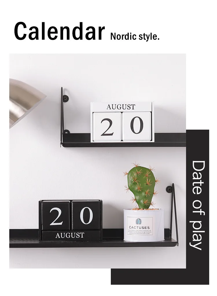 Нордический белый черный деревянный календарь Простой DIY Деревянные блоки украшение дома гостиная украшения творческий деревянный календарь