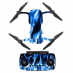 Синий огонь водонепроницаемый ПВХ этикета кожи Стикеры для dji Мавик Air Drone тела защитная пленка + пульт Пульты ДУ для игровых приставок