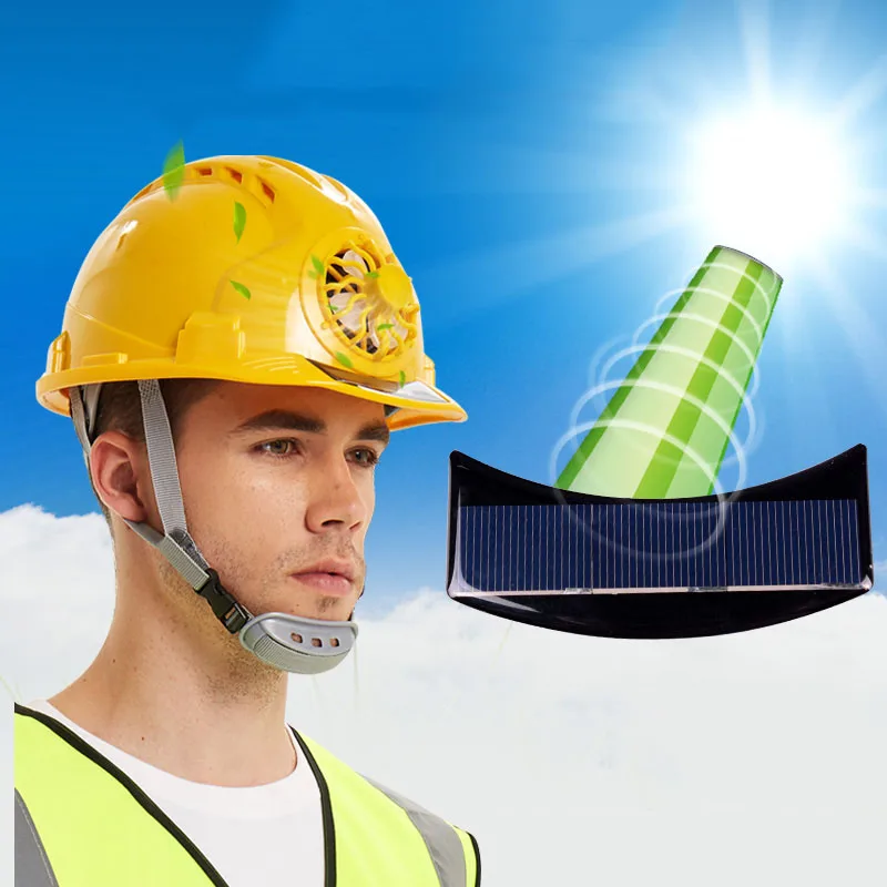 Solar Power Fan Helmet Outdoor Working 