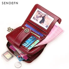 Split Leather Short Wallet Women Small Purse Lady Wallets SENDEFN 2018 New Quality Retro Female Coin Purses Card Holder sendefn women wallets genuine leather lady purse small short wallet female vintage purses card holder ladies wallet pink purple