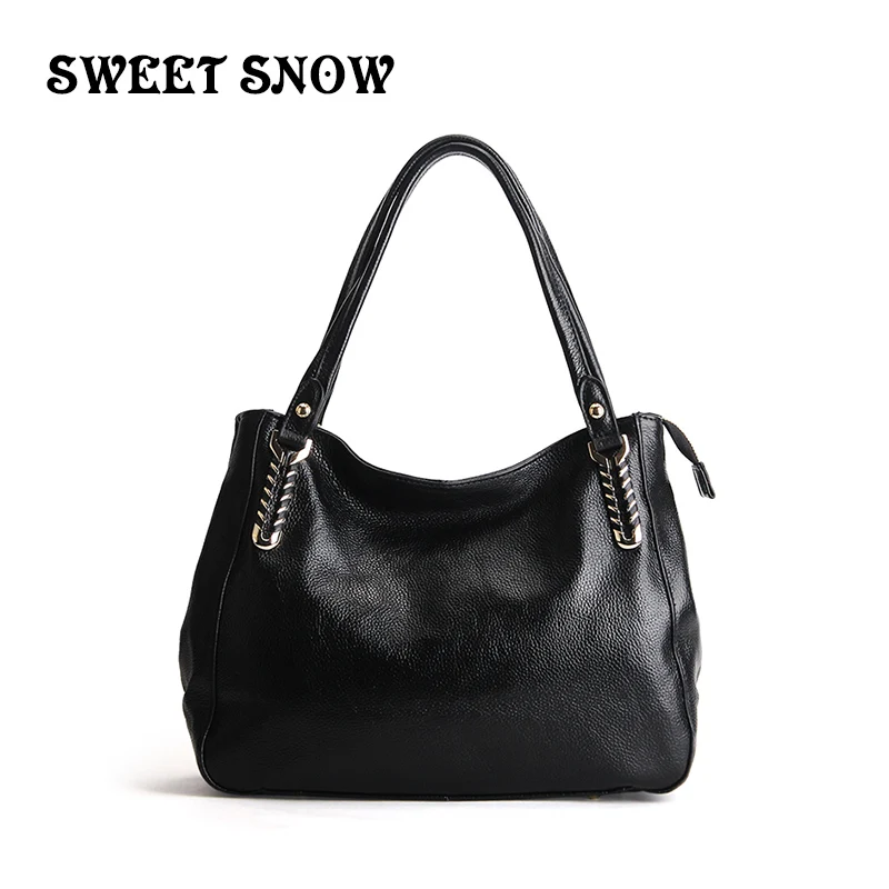 

SWEET SNOW Genuine Leather Handbags Casual Tote Bags Crossbody Bags for Women Messenger Bags Top Quality Handbags for women