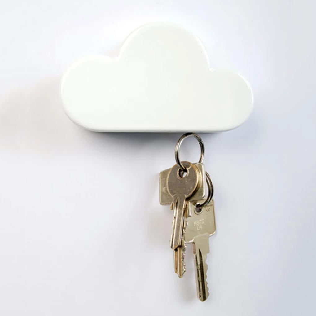 

2019 New Key Holder Crochet Pink Yellow Blue Cloud Shape Magnets Wall Key Holder Keys White Securely Wall Hook/Key