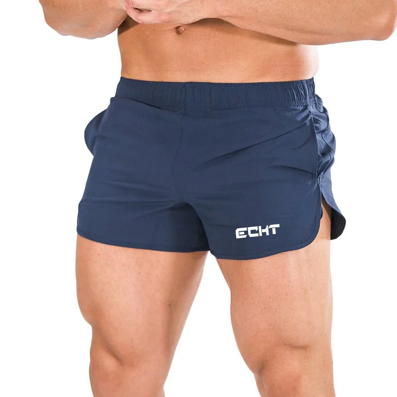 New Fashion Men Sporting Beaching Shorts Trousers Cotton Bodybuilding Sweatpants Fitness Short Jogger Casual Gyms Men Shorts - Цвет: Navy blue