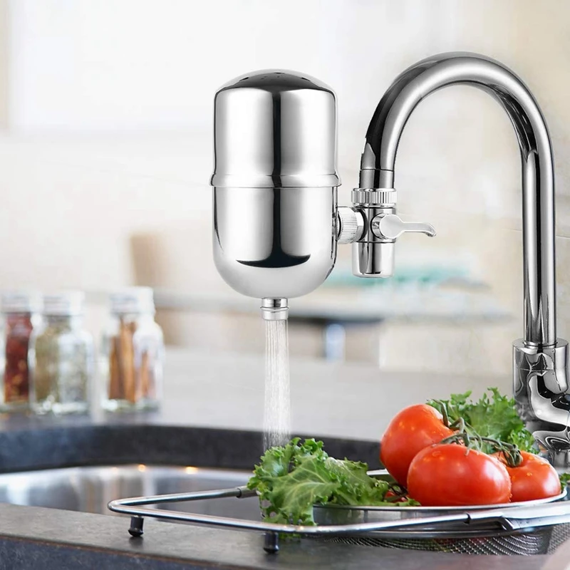 Faucet Mount Water Filter,  5-Layer Mineralclear Filtration With 320-Gallon Easy 1-Click Installation 2L/Min High Flowing-Velo