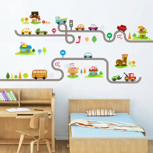 

Cartoon Trucks Tractors Cars Wall Stickers Kids Rooms Vehicles Wall Decals Art Poster Photo Wallpaper Home Decor Mural Decal