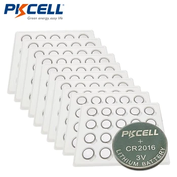 

200Pcs lot PKCELL CR2016 Button cell Battery LM2016 BR2016 DL2016 KCR2016 CR 2016 3V Lithium Coin Battery