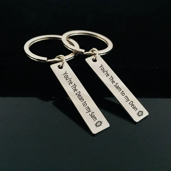 

2pcs Laser engraved key chains Motivational keychain, inspirational keychain keyring couples lover's tag charm boy/girlfriend
