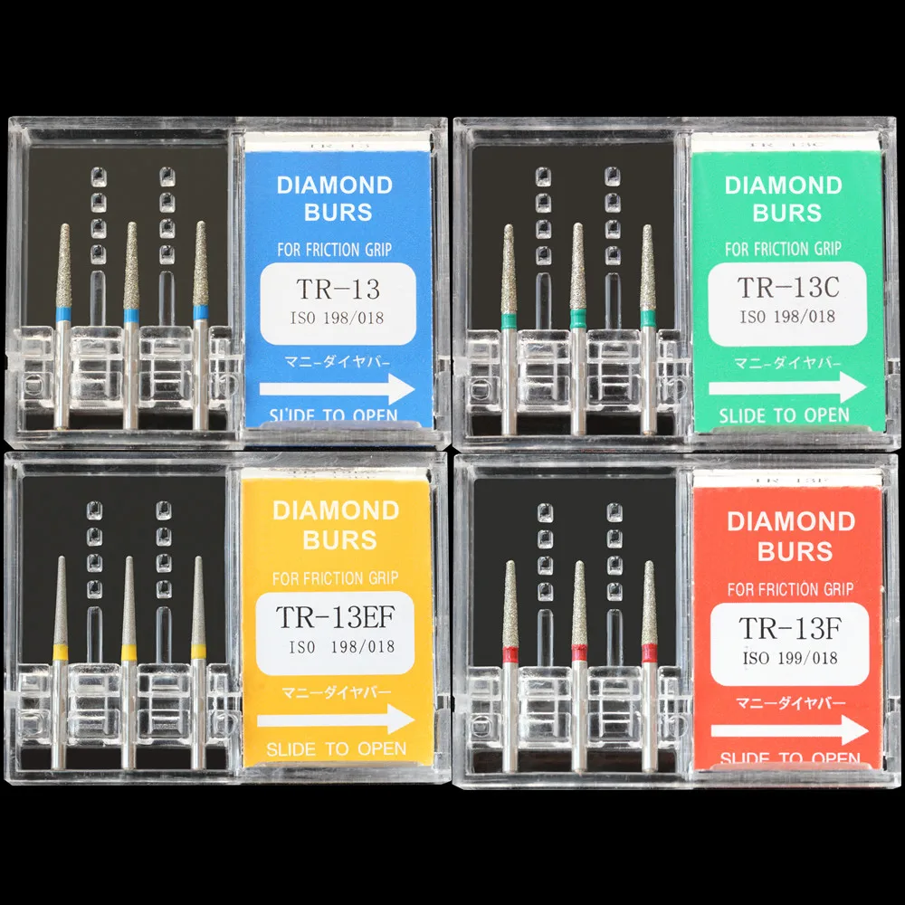 

30Pcs(10Boxes) Dental Diamond Burs TR-13C/F/EF Drill DIA-BURS High Speed Handpiece Polisher FG 1.6M Dentist Lab Burrs Materials