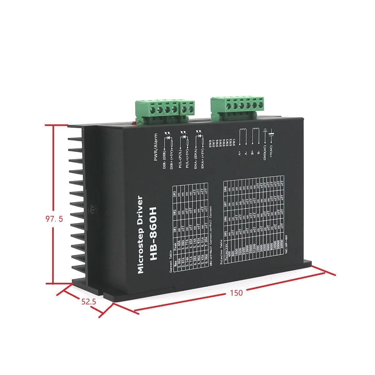 Nema 34 8.5Nm микро-шаговый двигатель драйвер комплект HB-860H+ 86BYGH250C 2 фазы 5.6A L118mm высокий крутящий момент шаговый Комплект для ЧПУ