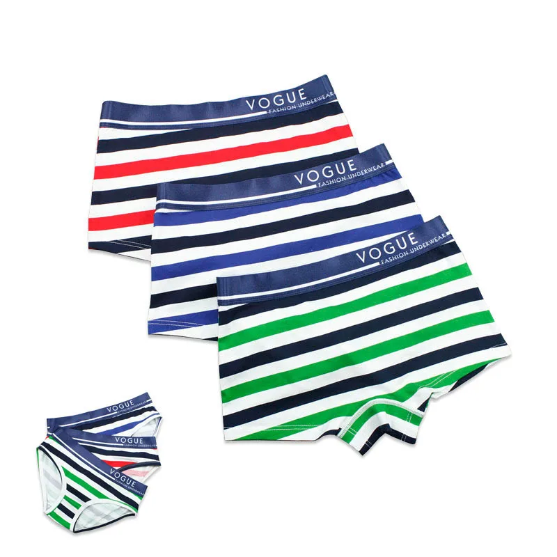 

Pholeey 2018 New Cotton Striped Navy Printing Female Panties Low-Rise Briefs Boyshort Underwear Women M-2XL P19001
