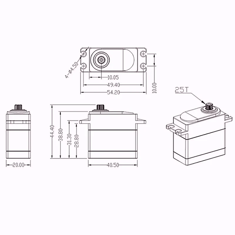 KINGMAX CLS2008SP 64g 20kg Высокое напряжение стандартный сервопривод металлический механизм водонепроницаемый для RC автомобиля самолета 700-800 вертолета CCPM