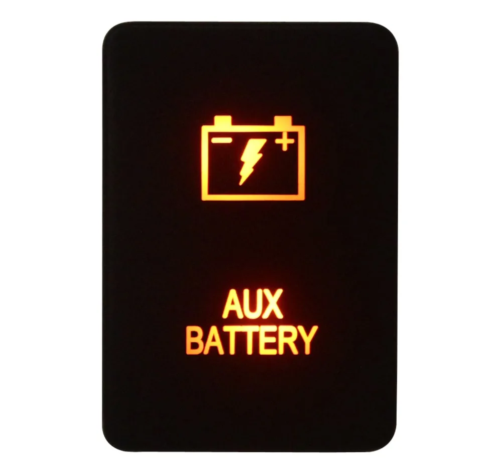 12V 3A Amber AUX font b BATTERY b font Push Button Switch For Toyota 2015 Hilux