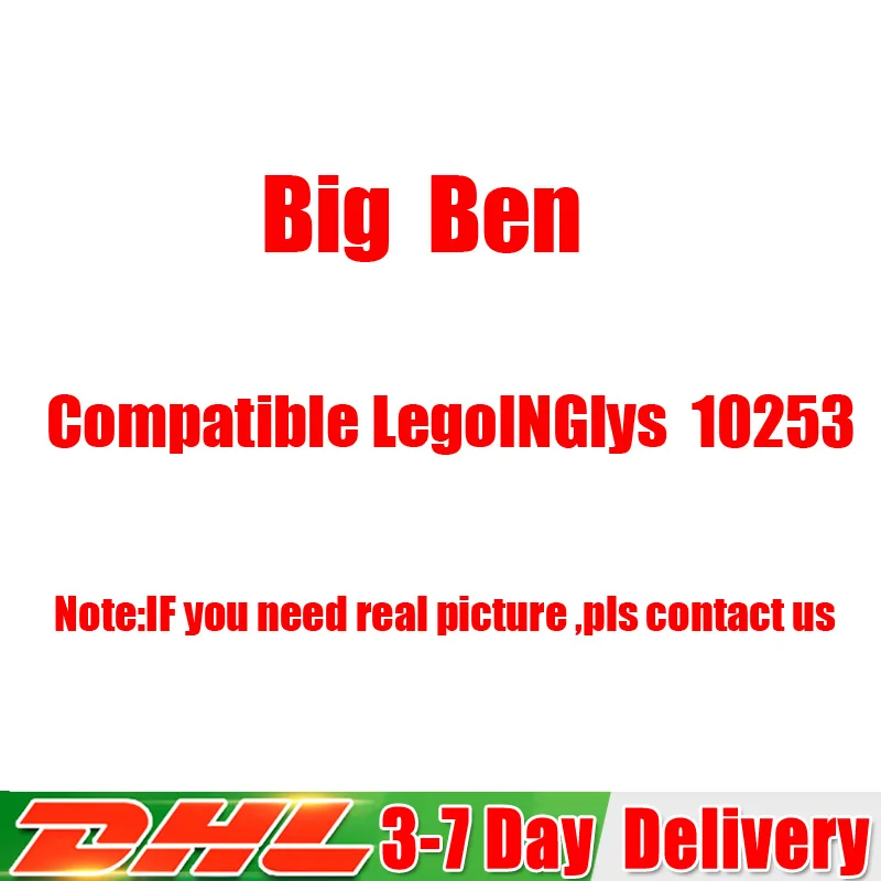 

IN Stock City Big Ben Model Building Compatible LegoINGlys 10253 Blocks Bricks Educational Toys for Children Birthday Gifts