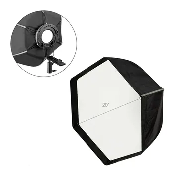 

20" Hexagonal Photo Studio Softbox Reflector with White Diffuser Cover and Carry Case for Flash , Photography, Video