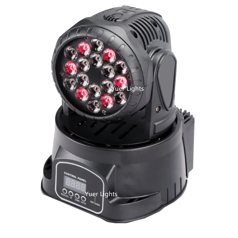 2 Pack New Arrival 18X3W RGB LED Stage Light Moving Head Beam Party Lights DMX512 Led Dj Xmas Sound Active DMX Disco Lights