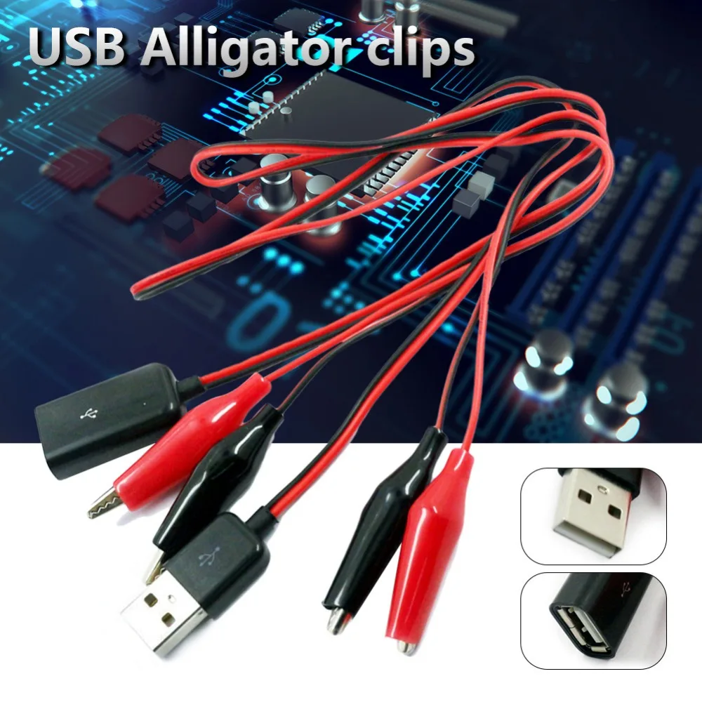 USB тестер типа Аллигатор с разъемом папа или мама на измеритель напряжения