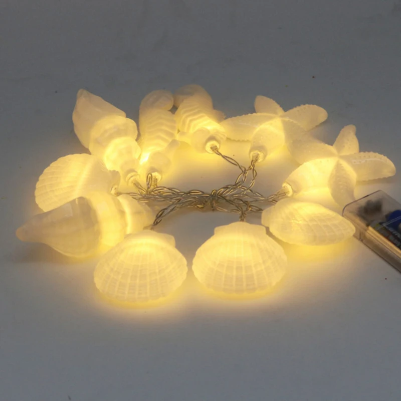 DELICORE-Home-Collection-Seashells-string-lights-fairy-lights-ocean-Christmas-garlands-Battery-Operated-LED-String-Lights