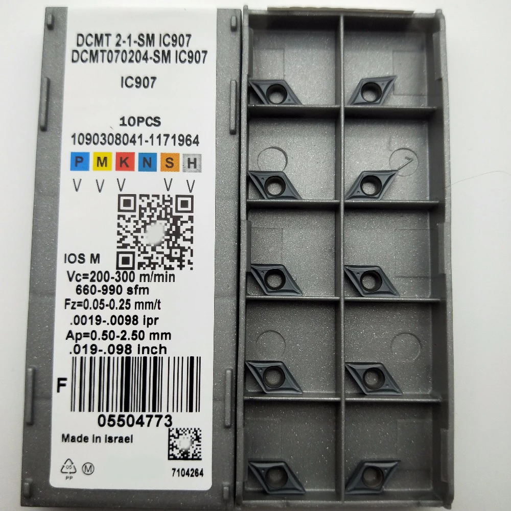 

10pcs DCMT070204 SM IC907 DCMT070204 SM IC908 Internal Turning Tool CNC Carbide Insert DCMT 070204 Turning Tools Blade Cutter