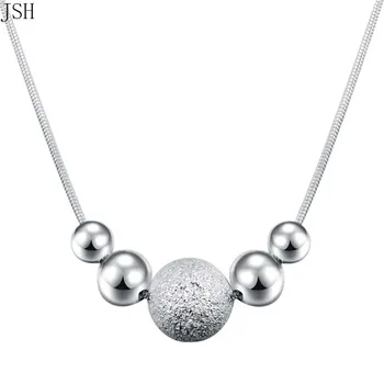 

Charms wedding silver color new cute lady bead women necklace jewelry silver jewelry fashion cute pendant necklace A LN019