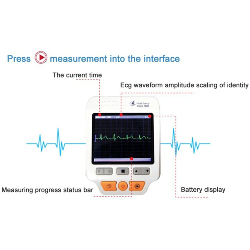 Heal Force цена 180D Professional ЭКГ монитор Ручной ЖК-монитор сердце монитор электрокардиограмма мониторинг машины здоровье и гигиена