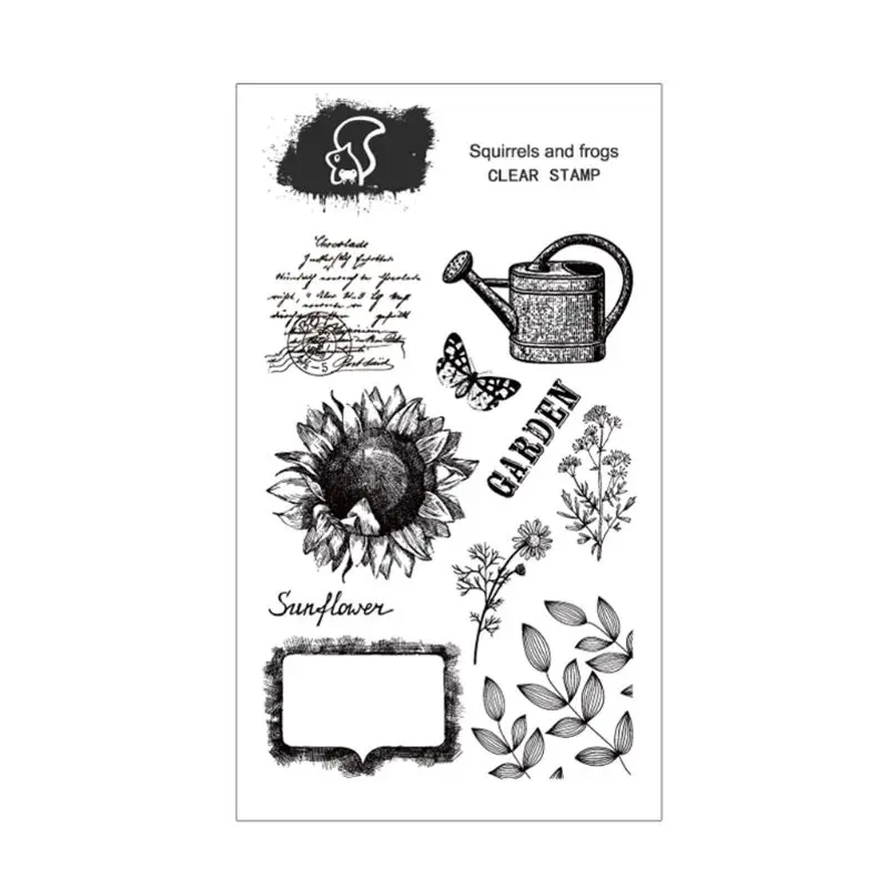 

Sunflower Butterfly Silicone Clear Seal Stamp DIY Scrapbooking Embossing Photo Album Decorative Paper Card Craft Art Handmade