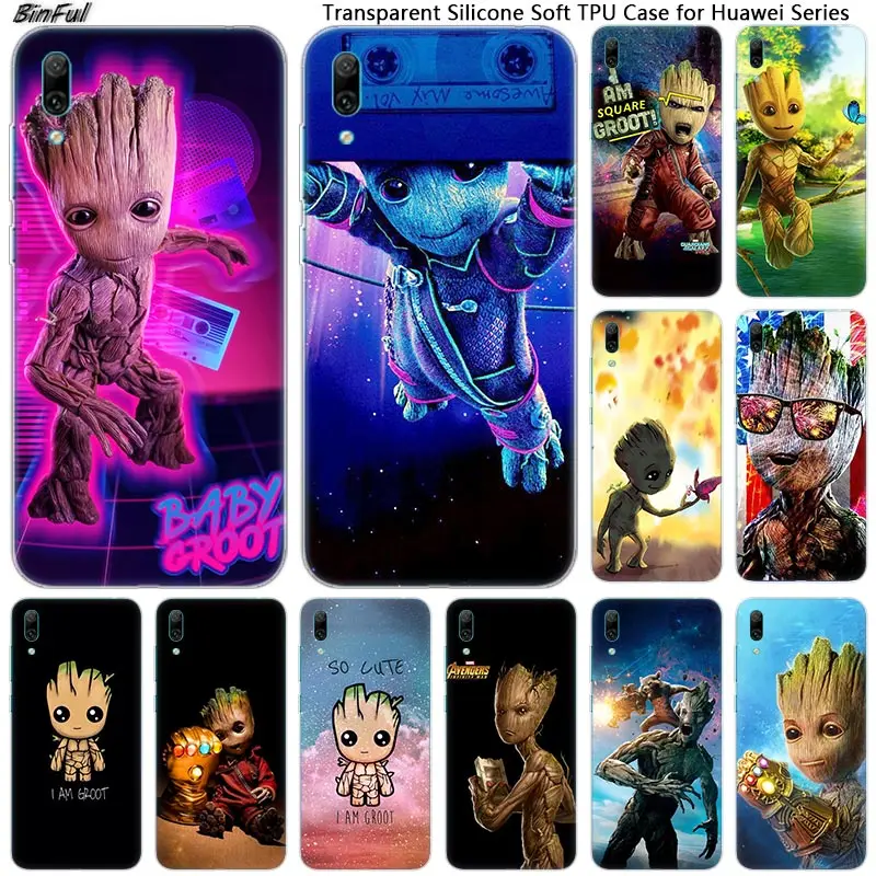 

Hot We are Groot Soft Silicone Phone Case for Huawei Mate 10 20 Lite Pro Enjoy 9S Y9 Y7 Y6 Y5 2019 2018 Pro 2017 Fashion Cover