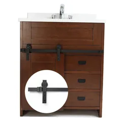 3.3FT Carbon steel REAL mini barn sliding door hardware for bathroom cabinet